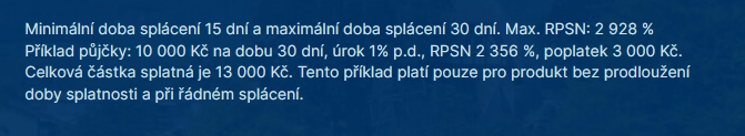 reprezentativní příklad švýcarské půjčky